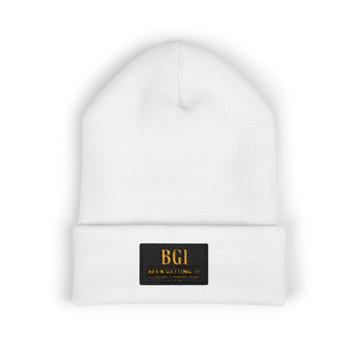 BGI Cuffed Beanie — White